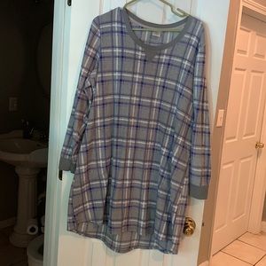 Croft & Barrow Sleep shirt, fleece, purple & grey, XL